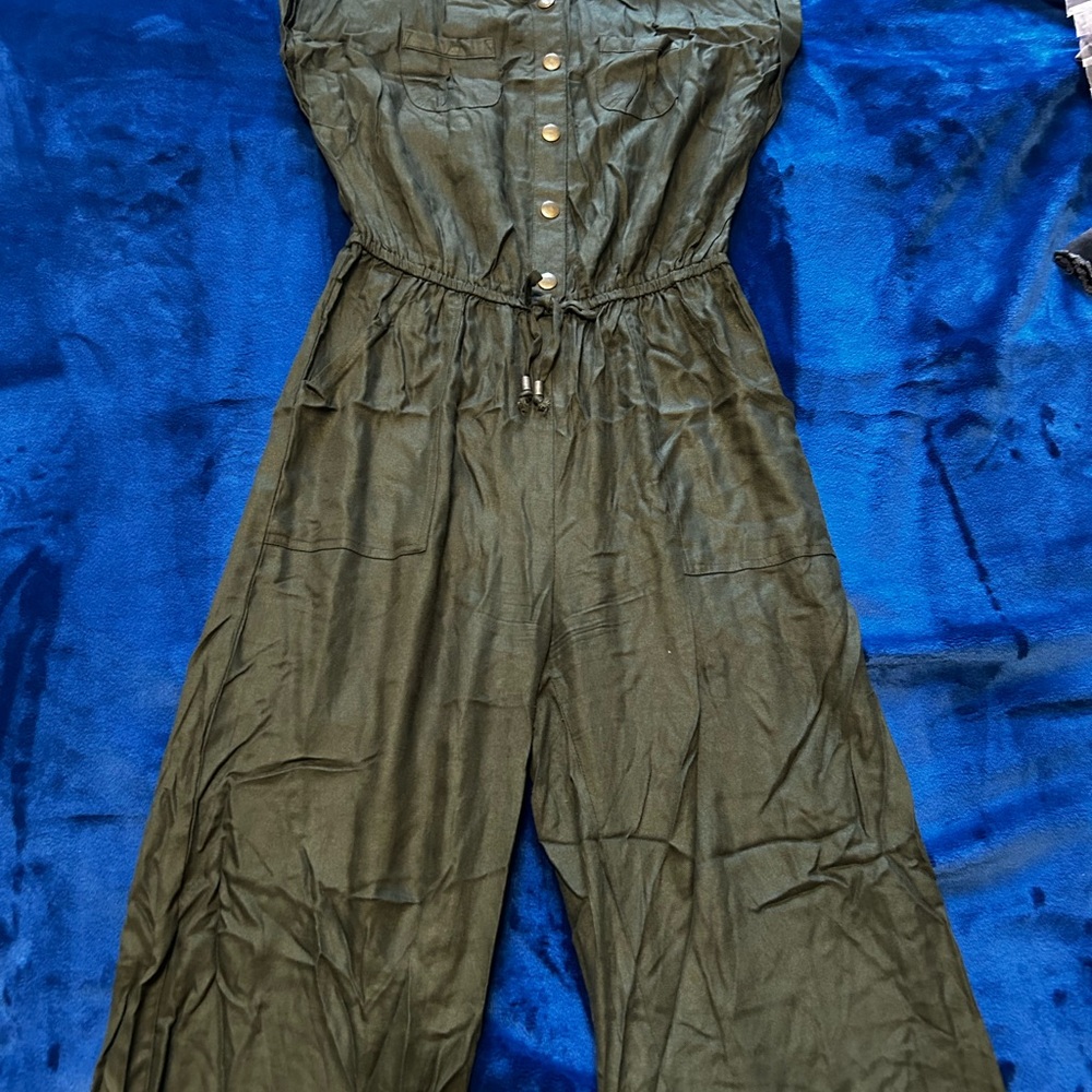 Olive Green Kids Jumpsuit